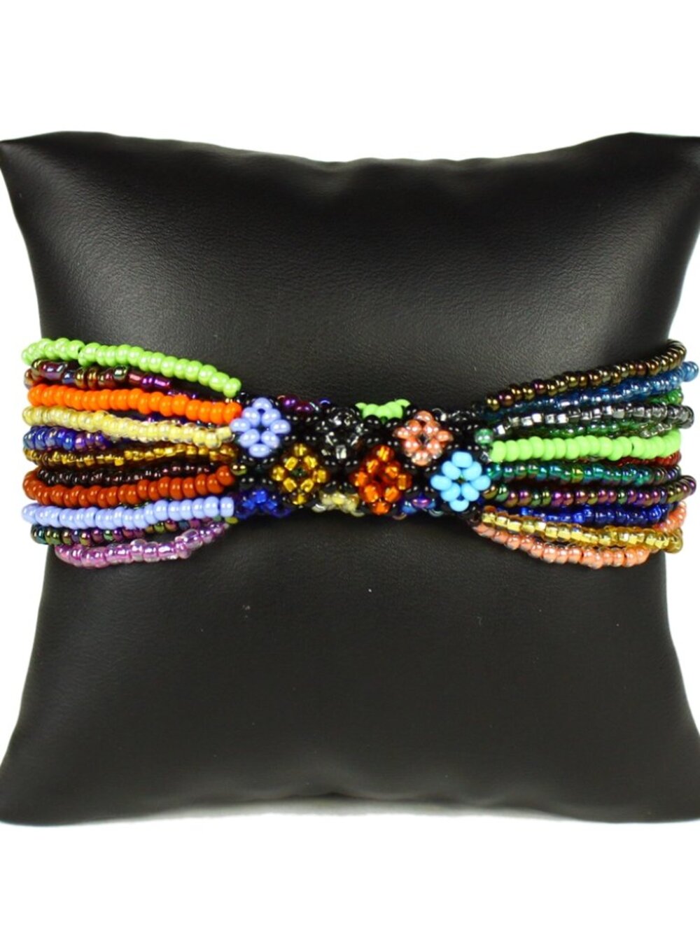 Czech Bead Zulu Style Bracelet Color Block Multi Colors
